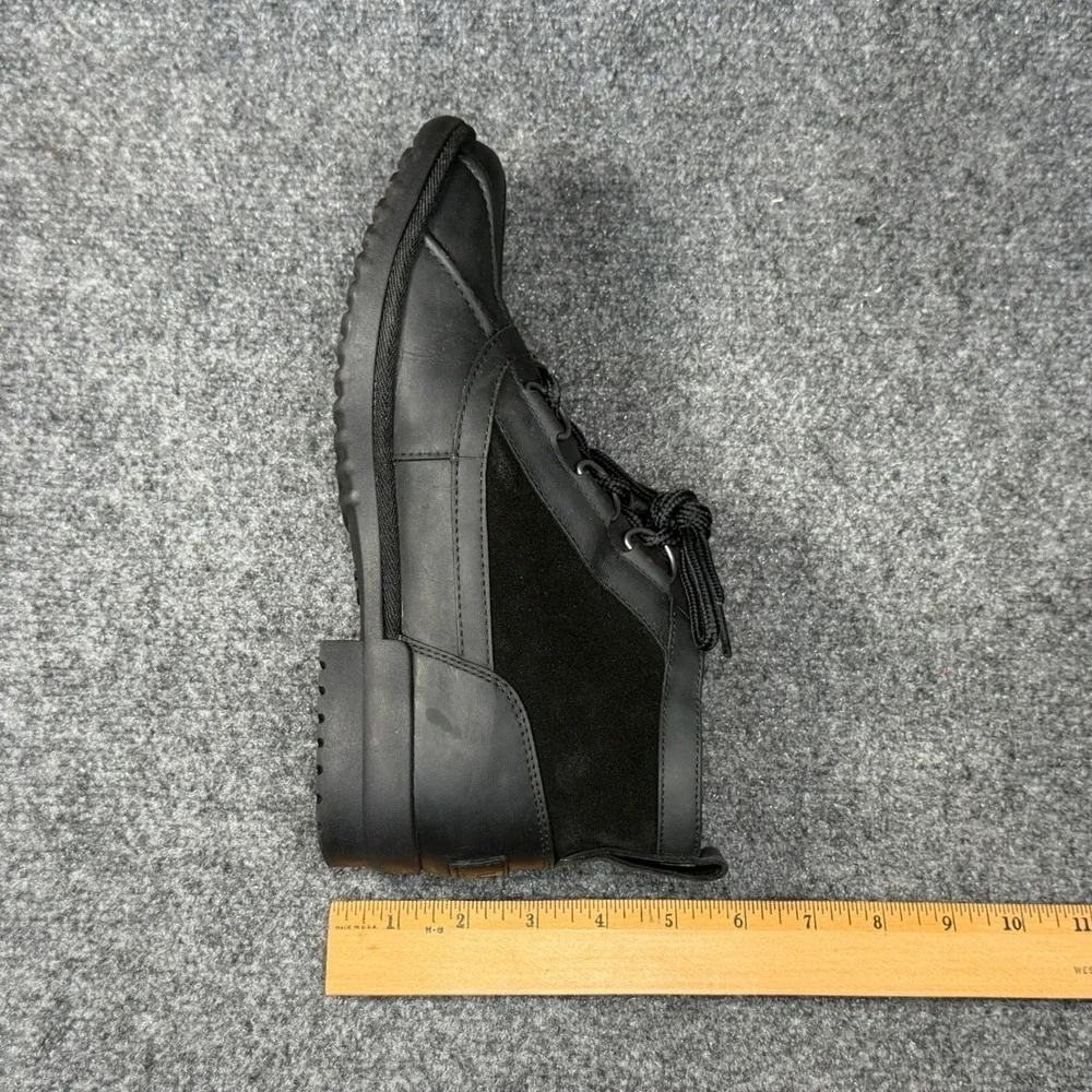 UGG Heather Boots Women's 9 Black Leather Suede Waterproof Short‎ Ankle Booties